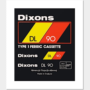 Dixons C90 Retro Cassette Tape Design Posters and Art